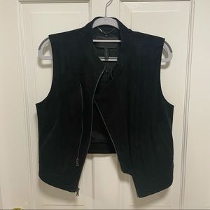 BCBGMaxazria 🖤 black suede cropped moto vest